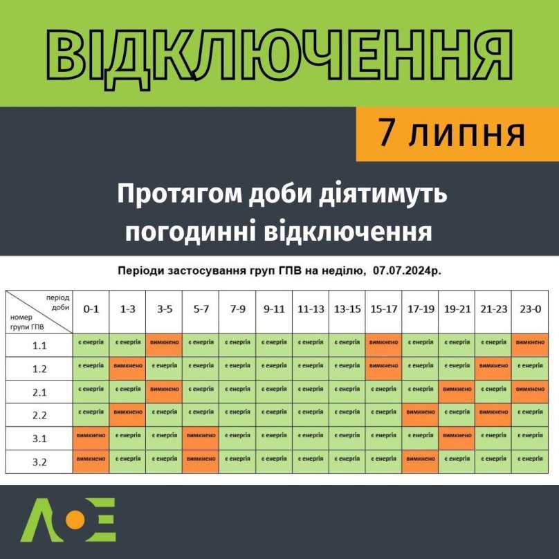 Коли не буде світла у Львові та області 7 липня: графіки відключень – 01