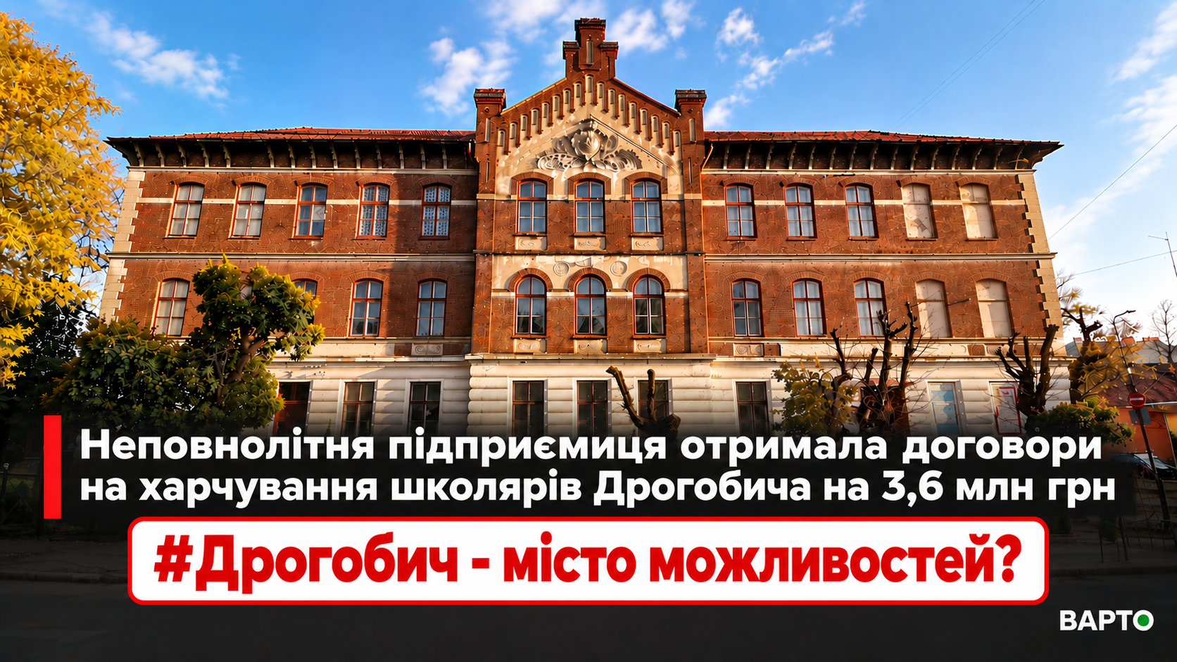 Неповнолітня підприємниця "підгодувала" школярів Дрогобича: контракти на 3,6 млн грн.